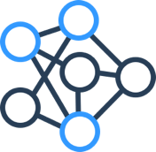 Commons IT Network icon - image of large circular points being connected by lines